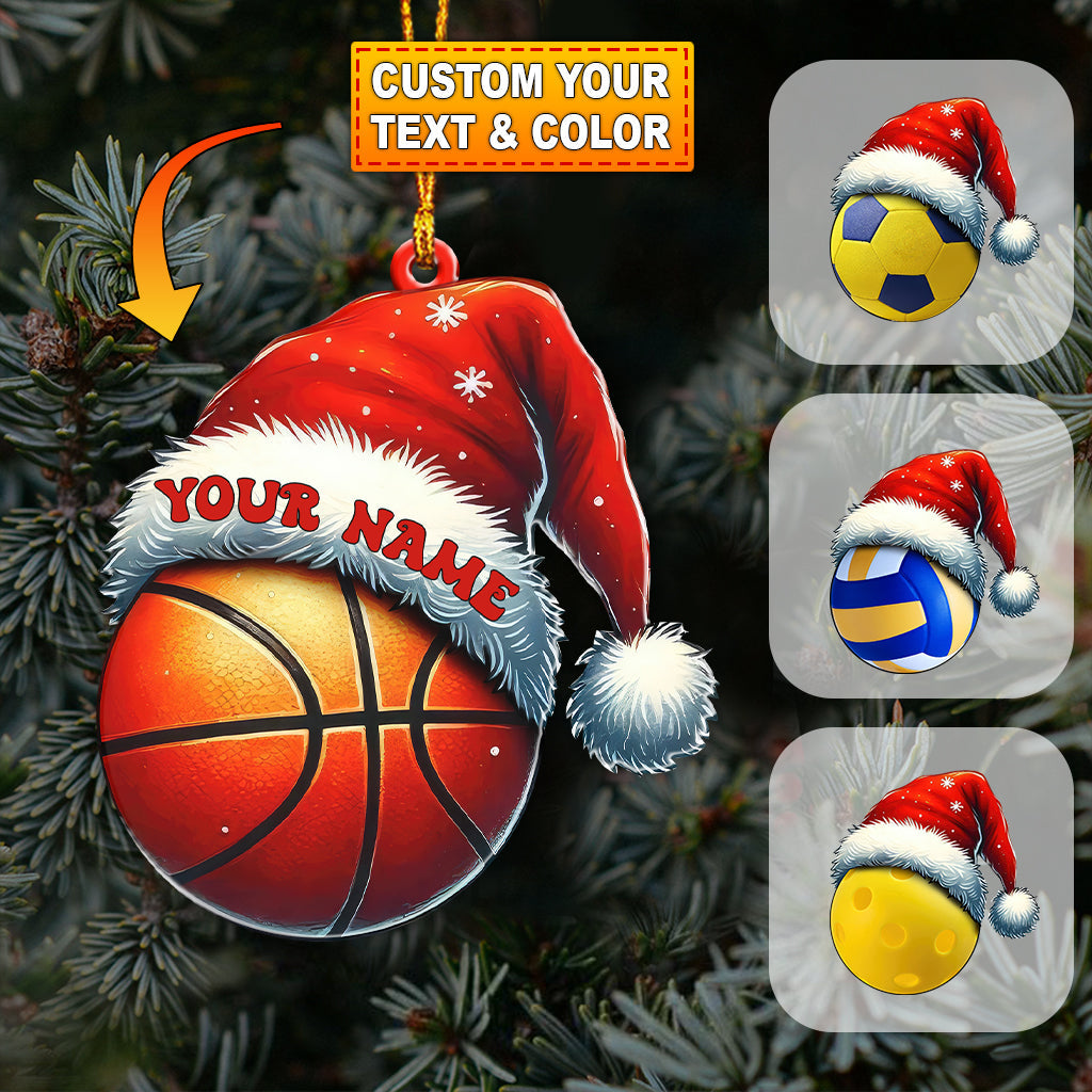 Blisscorners Christmas Sports Ball, Home Decor, Christmas Ornament, Personalized Ornament2D Flat LM2111