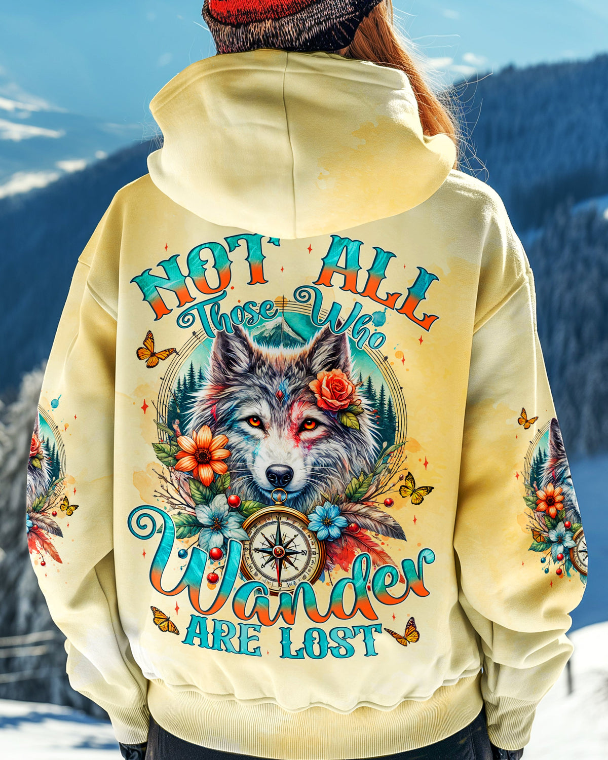 BLISSCORNERS NOT ALL THOSE WHO WANDER ARE LOST WOLF ALL OVER PRINT