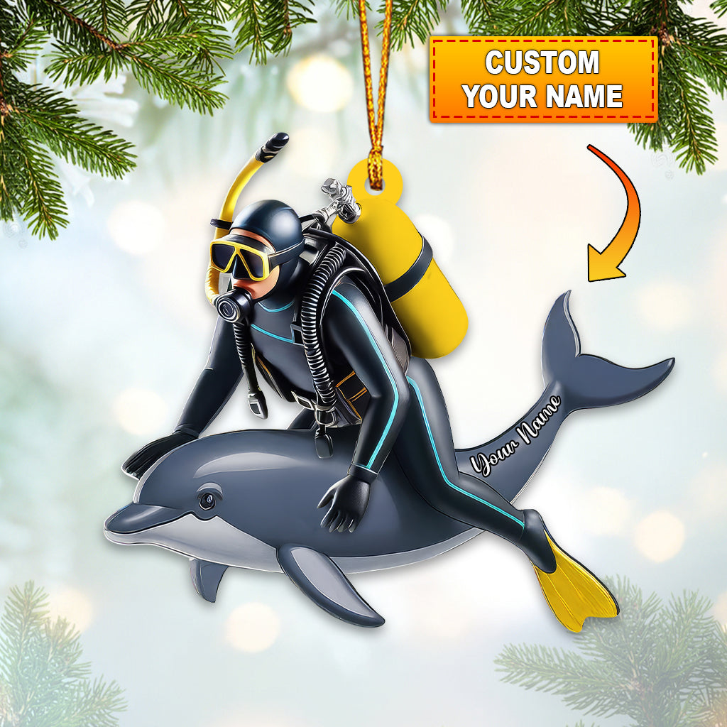 Blisscorners Diving Lover, Home Decor, Christmas Ornament, Personalized Ornament12D Flat LM2111