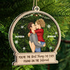 Christmas Kissing Couple Best Thing On The Internet - Gift For Couples - Personalized 2-Layered Mix Ornament