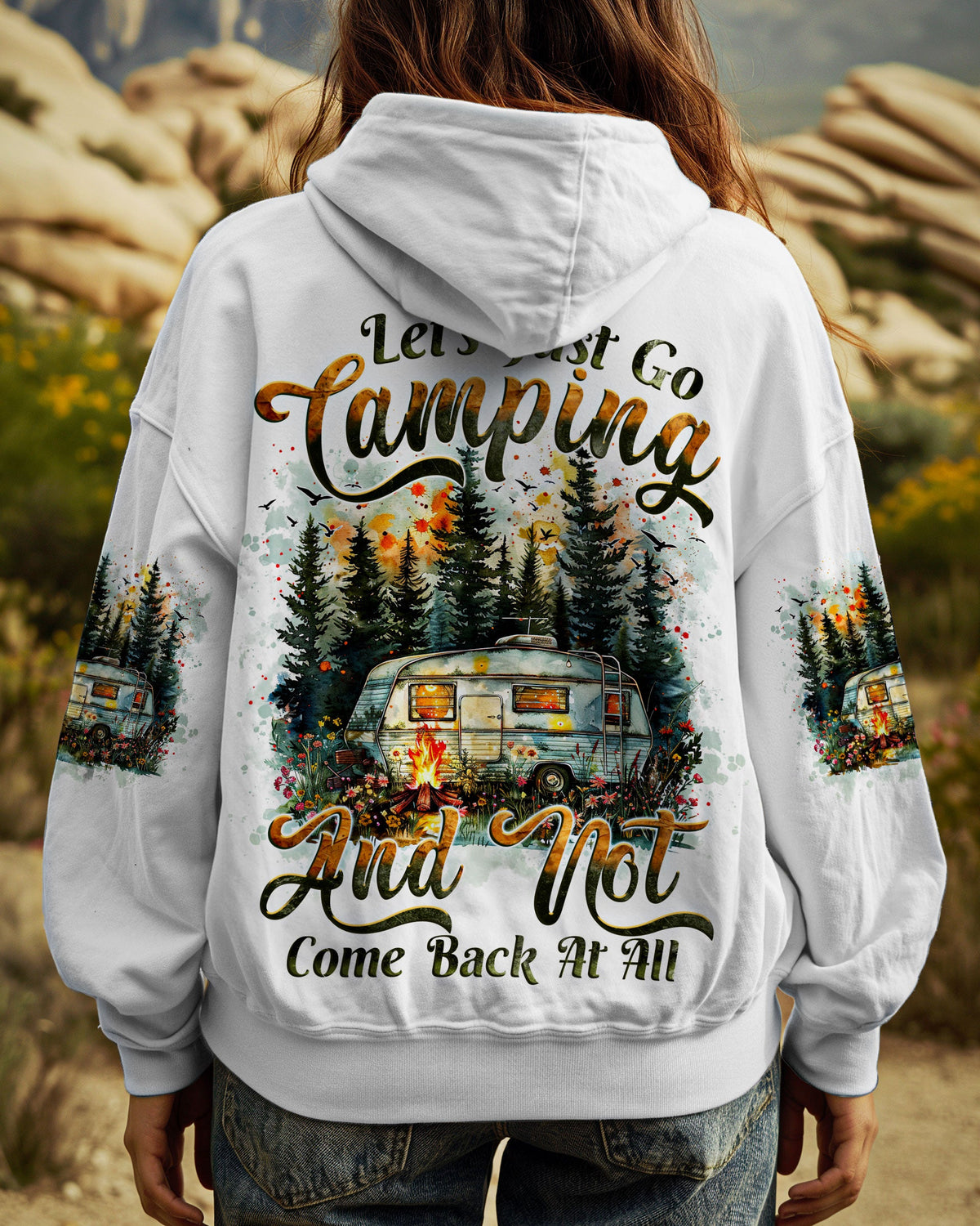 BLISSCORNERS LET'S JUST GO CAMPING ALL OVER PRINT