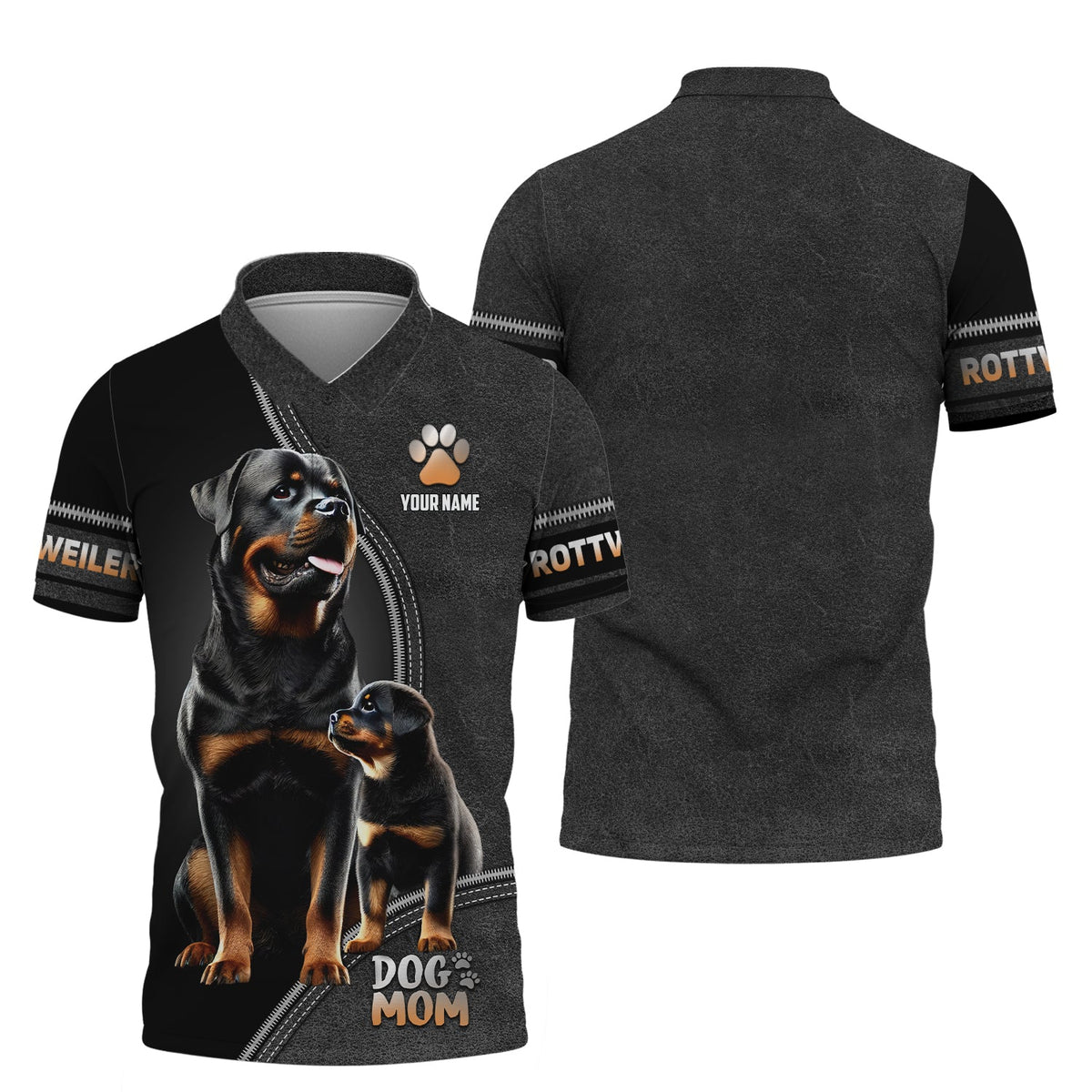 Blisscorners Rottweiler Custom Name T-Shirts Dog Mom 3D Shirt Gift For Dog Lovers