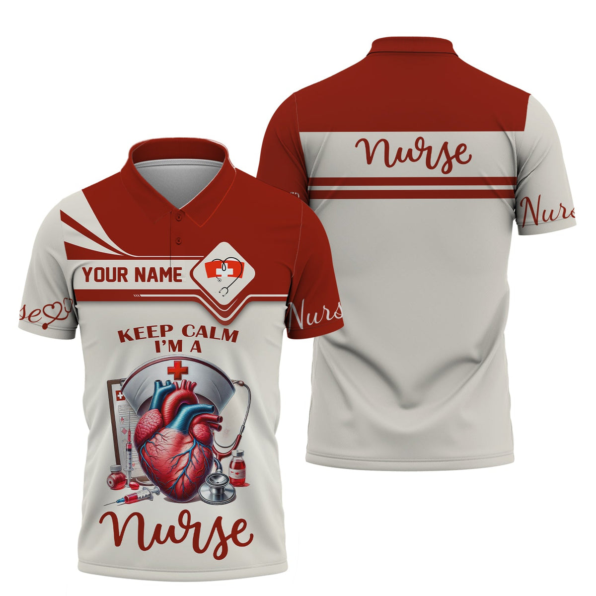 Blisscorners Nurse Custom T-Shirts Keep Calm I'm A Nurse 3D Full Print 3D Shirt Gift For Nurse Lovers