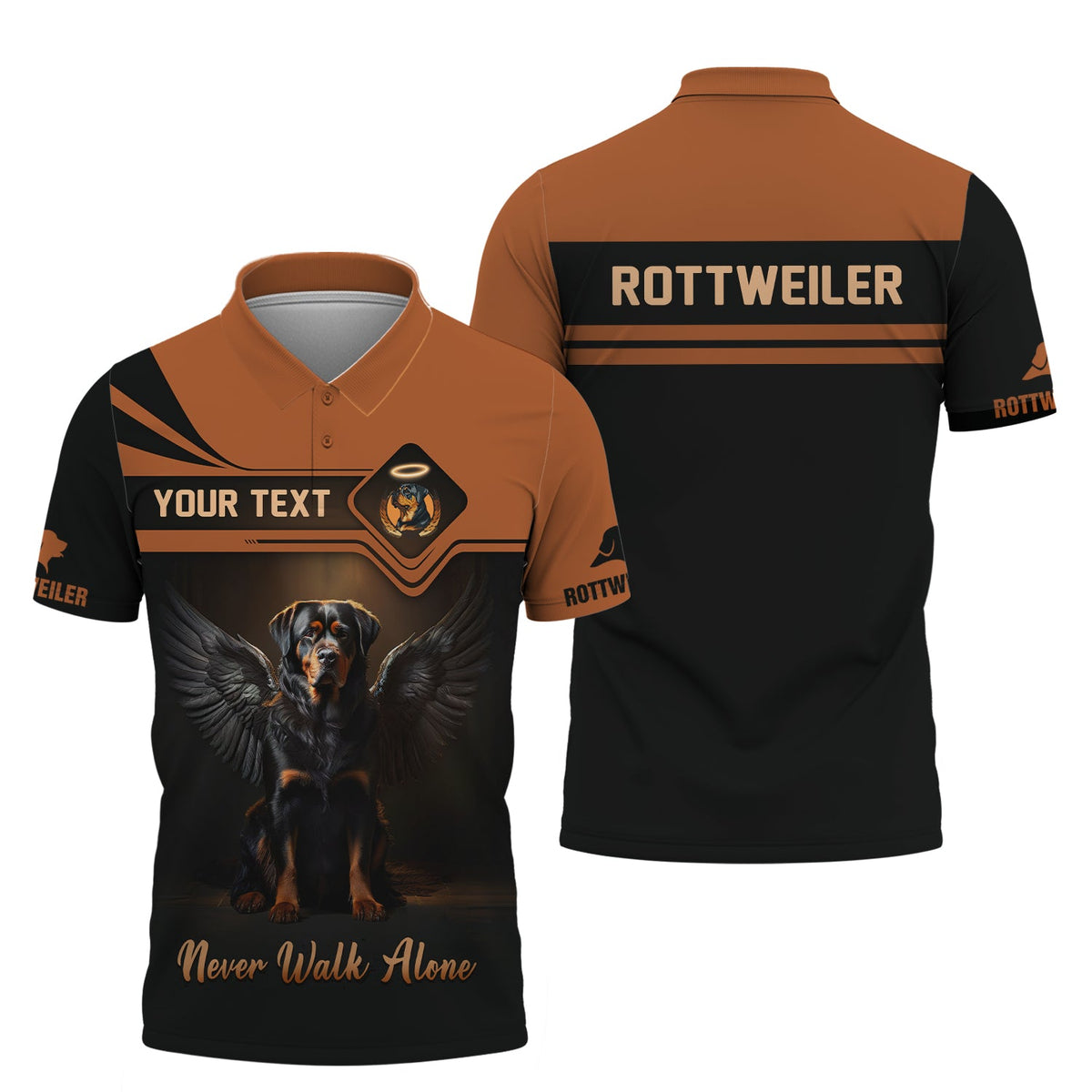 Blisscorners Rottweiler Custom T-Shirts Never Walk Alone 3D Shirt Gift For Dog Lovers