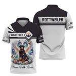 Blisscorners 3D Full Print Angel Wings Rottweiler Never Walk Alone T-ShirtPersonalized Name Gift For Dog Lovers