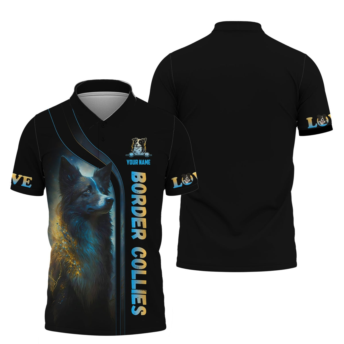 Blisscorners Border Collie Custom T-Shirts Mystical Border Collie 3D Shirt Gift For Dog Lover