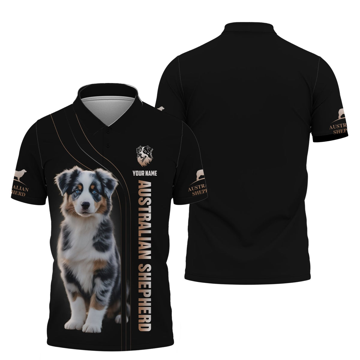Blisscorners Australian Shepherd Puppy Custom Name 3D Shirt Gift For Dog Lovers