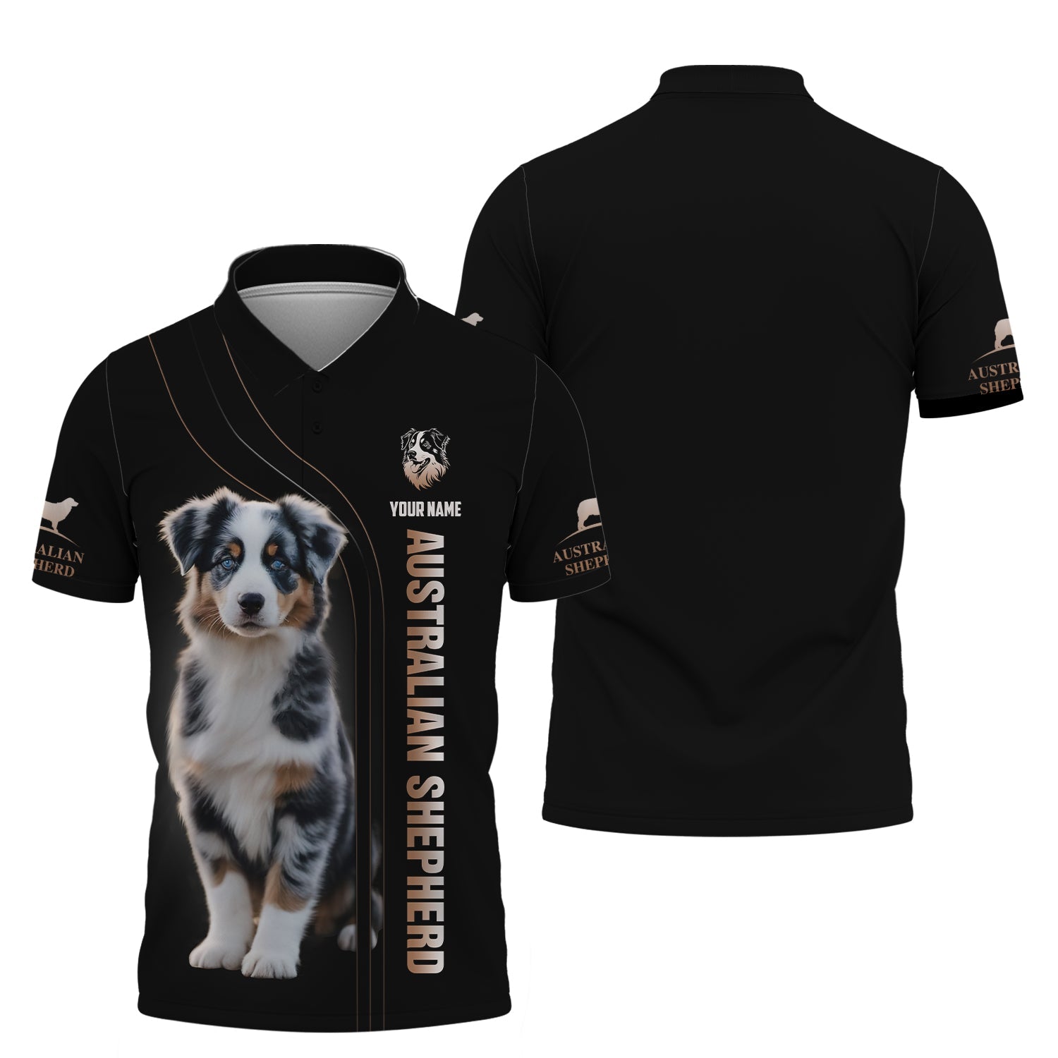 Blisscorners Australian Shepherd Puppy Custom Name 3D Shirt Gift For Dog Lovers