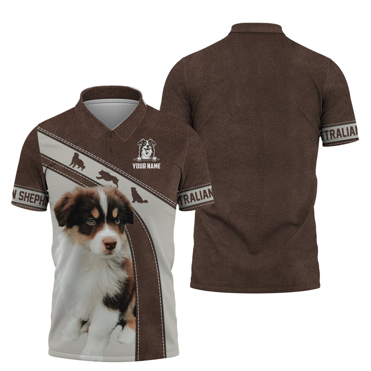 Blisscorners 3D Full Print Australian Shepherd Zipper Hoodie Personalized Name Gift For Dog Lovers
