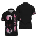 Blisscorners Black Cat With The Moon Custom Name Cat Mom 3D Shirt Gift For Cat Lovers