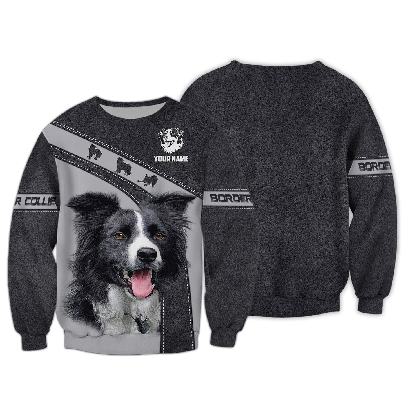 Blisscorners 3D Full Print Border Collie T-Shirts Personalized Name Gift For Dog Lovers