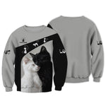 Blisscorners Cat Custom Name 3D Shirt Black With White Cat Gift For Cat Lovers