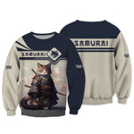 Blisscorners Cat Samurai Custom T- Shirts Cat Samurai With Cherry Blossom 3D Shirt Gift For Samurai Lover