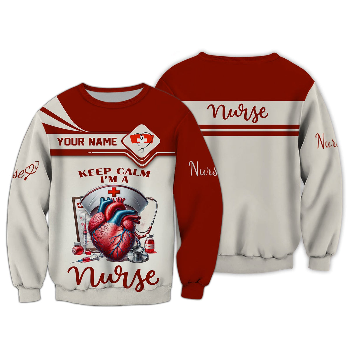 Blisscorners Nurse Custom T-Shirts Keep Calm I'm A Nurse 3D Full Print 3D Shirt Gift For Nurse Lovers