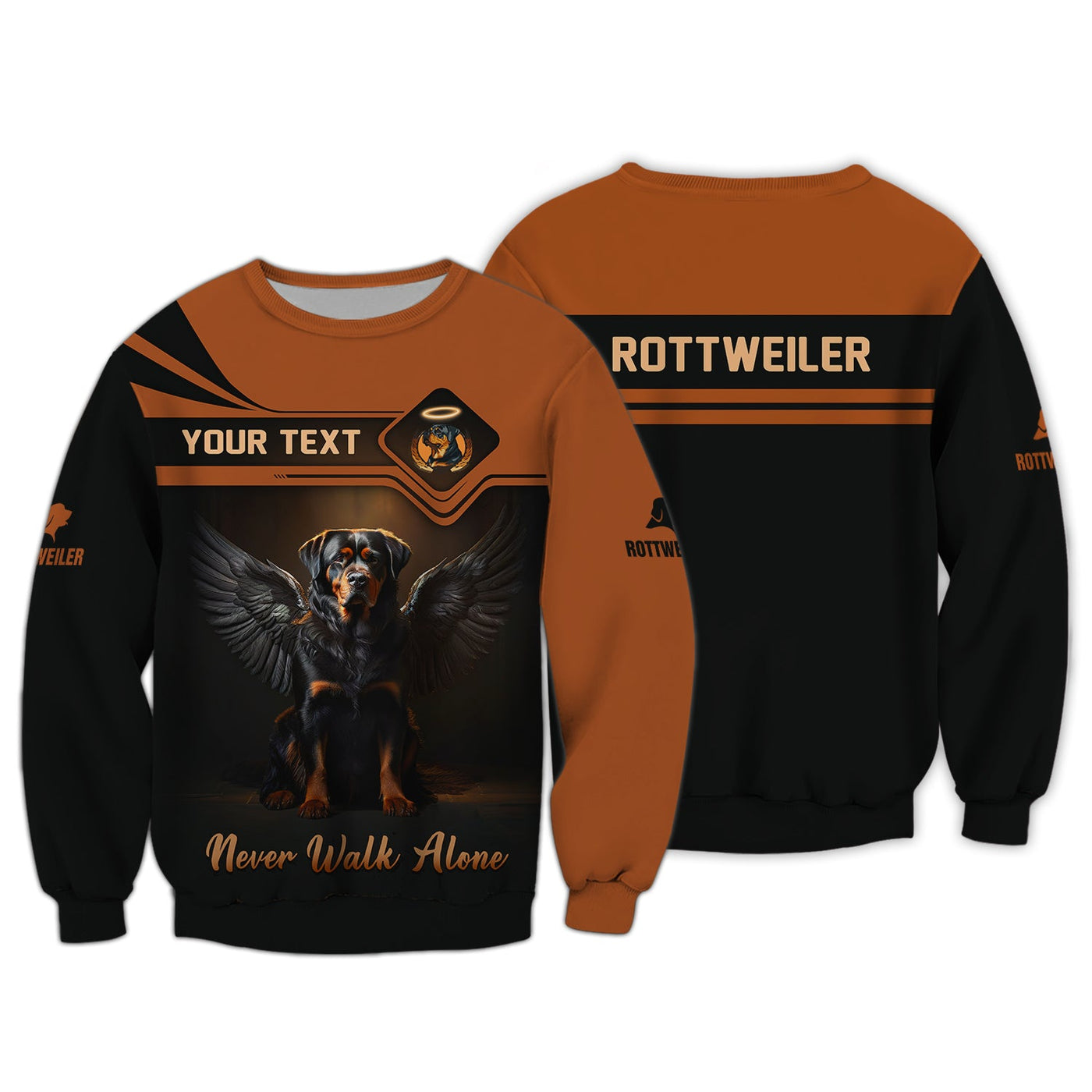 Blisscorners Rottweiler Custom T-Shirts Never Walk Alone 3D Shirt Gift For Dog Lovers