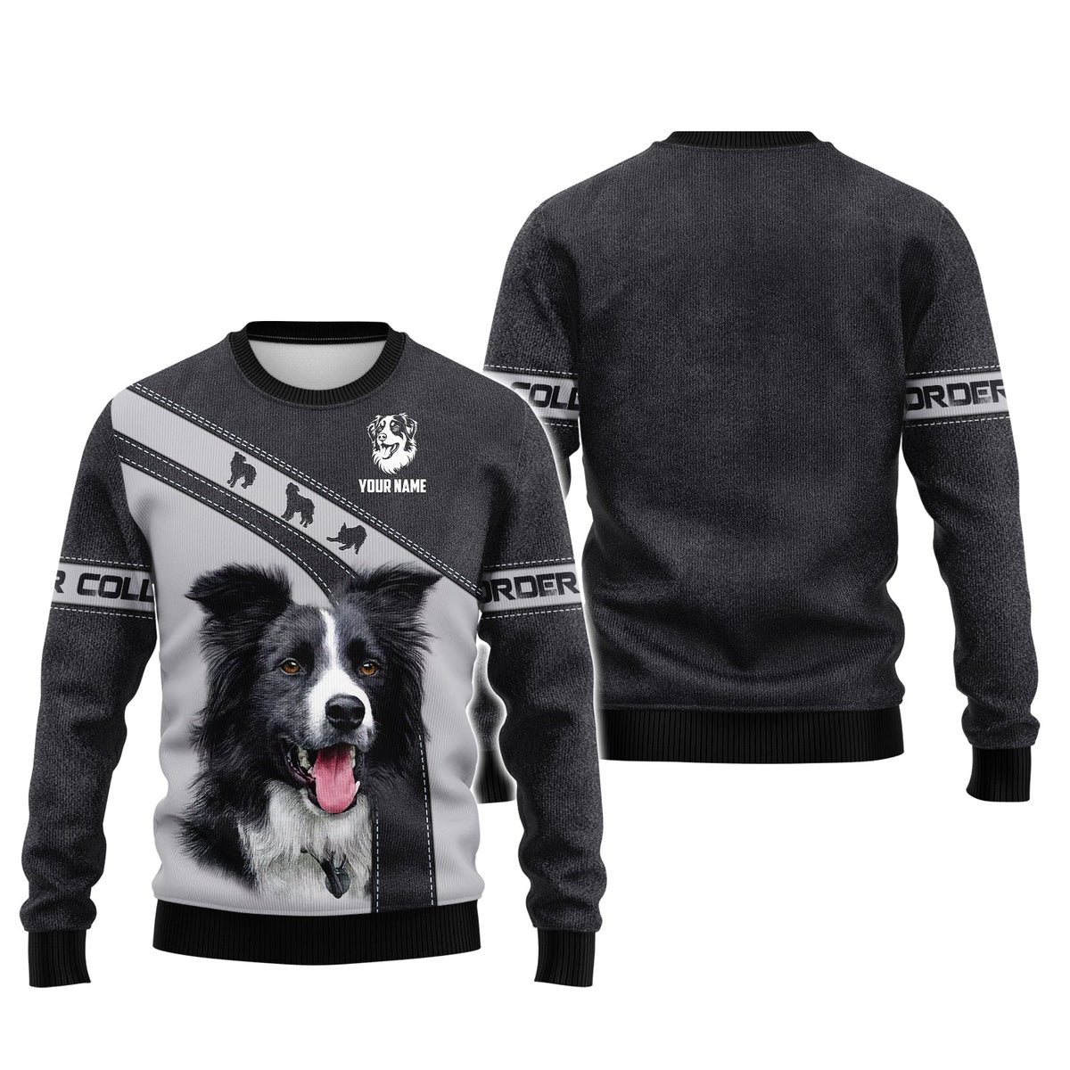 Blisscorners 3D Full Print Border Collie T-Shirts Personalized Name Gift For Dog Lovers