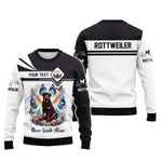 Blisscorners 3D Full Print Angel Wings Rottweiler Never Walk Alone T-ShirtPersonalized Name Gift For Dog Lovers