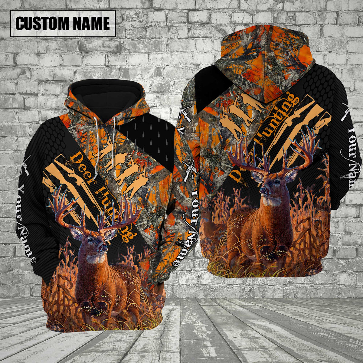 Blisscorners Deer Hunting Orange Camo  Custom Name Shirt 3D All Over Printed Clothes