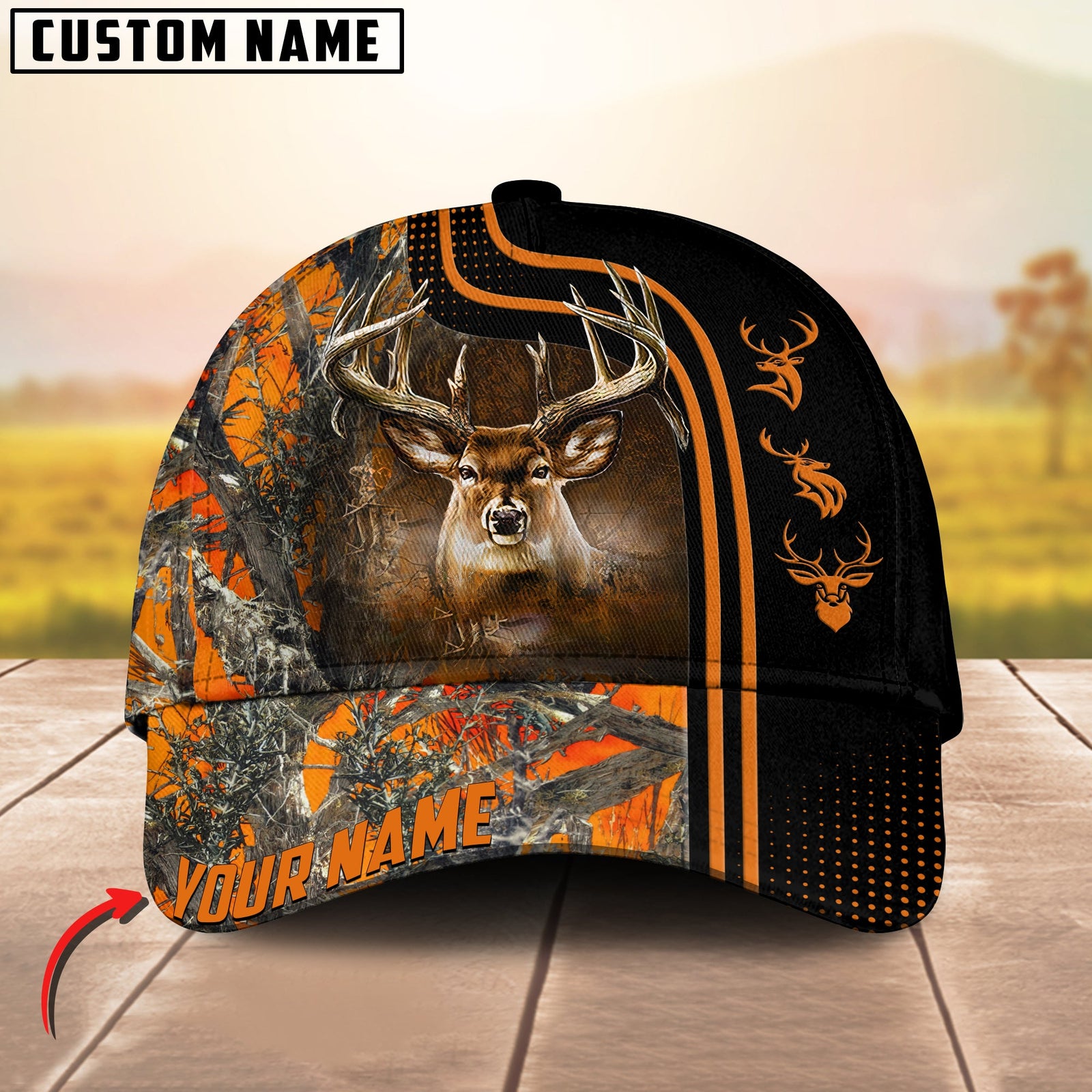 Blisscorners Deer Hunting Camouflage Dotted Pattern Personalized Cap 3D Printed Multicolor (6 colors)