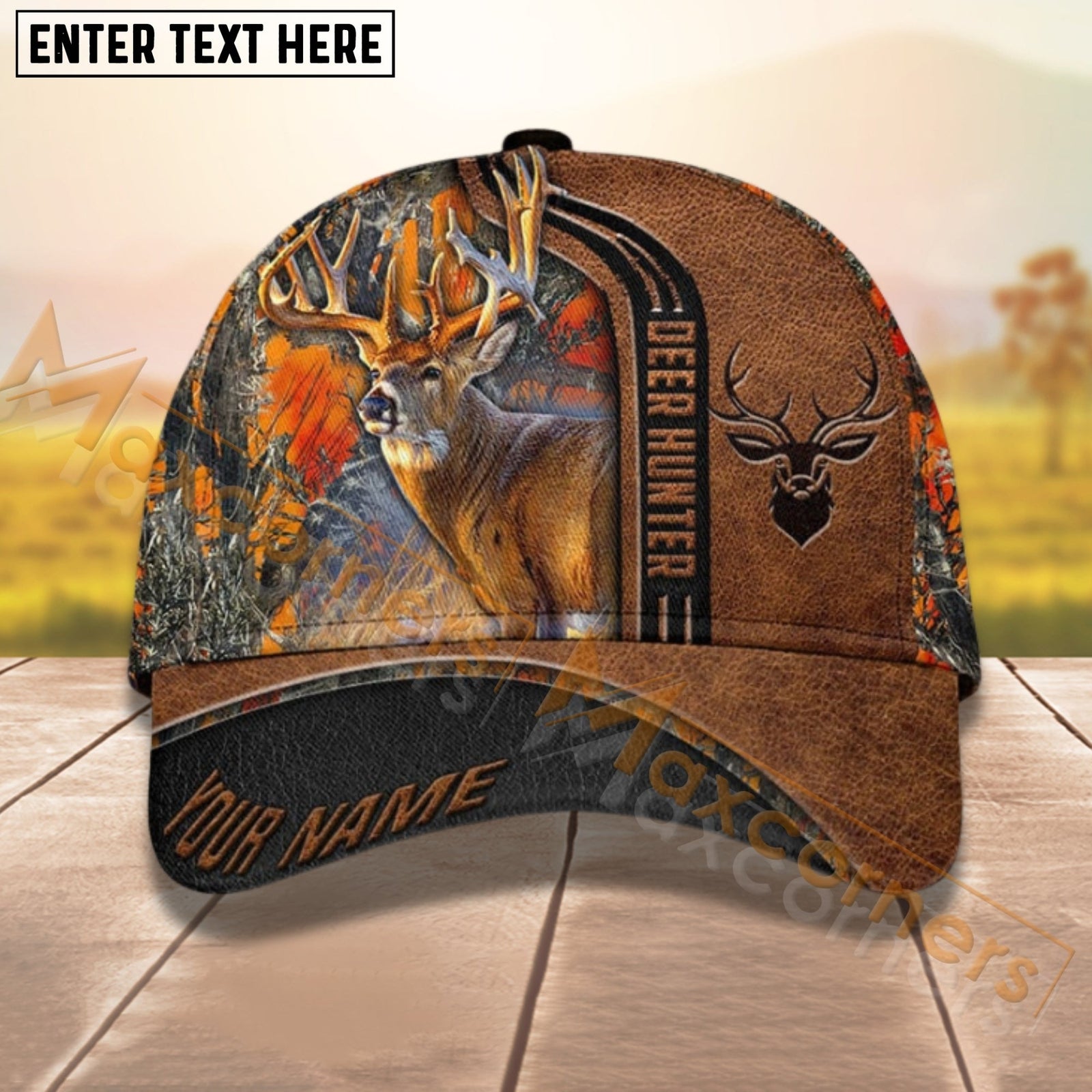 Blisscorners Deer Hunting Camo Pattern Personalized Name 3D Cap For Deer Hunter (9 colors)