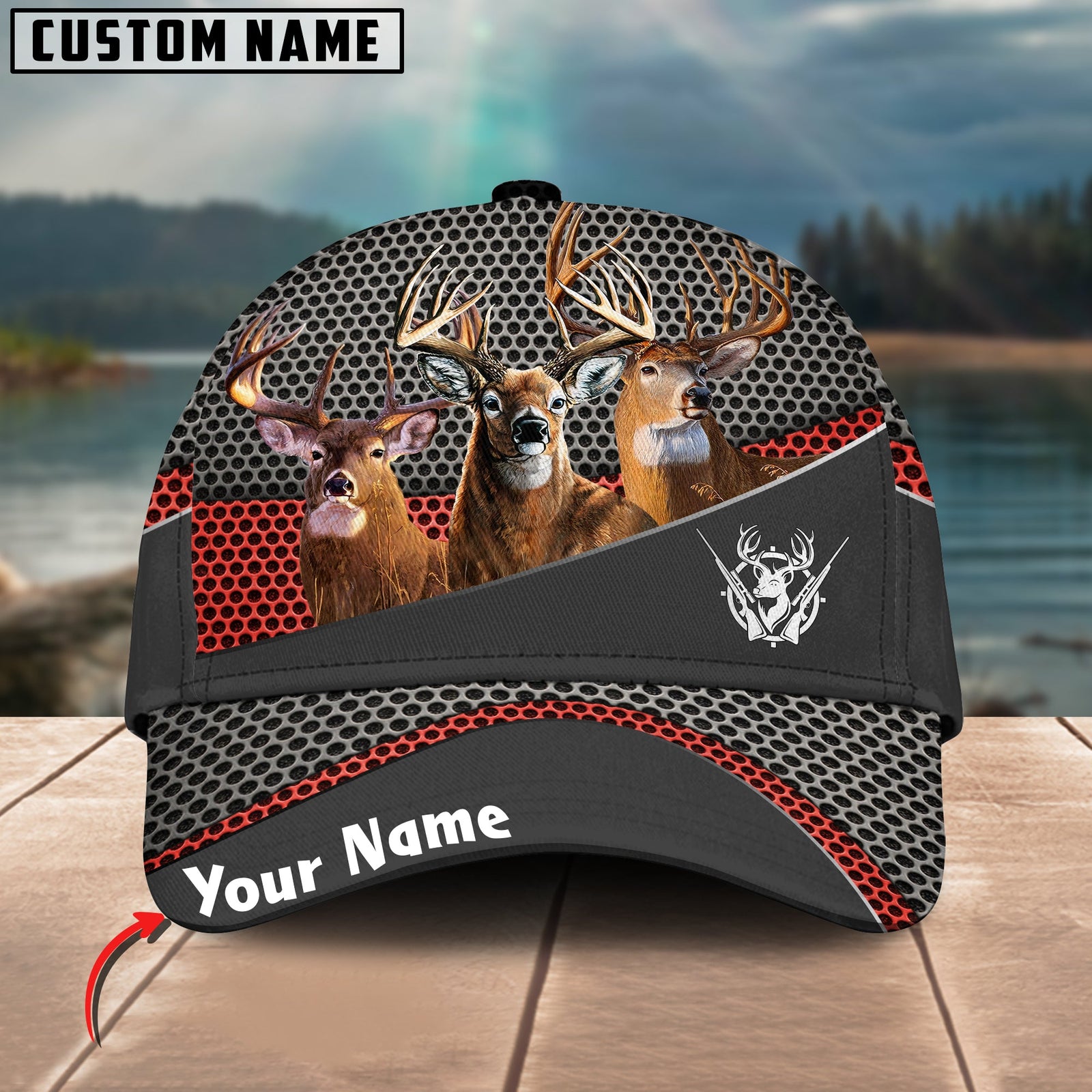 Blisscorners Deer Hunting Metal Multicolor Pattern Personalized Cap