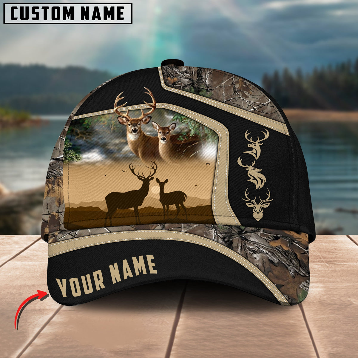 Blisscorners Premium Couple Deer Hunting Buck& Doe Collab Artist Classic Personalized Cap