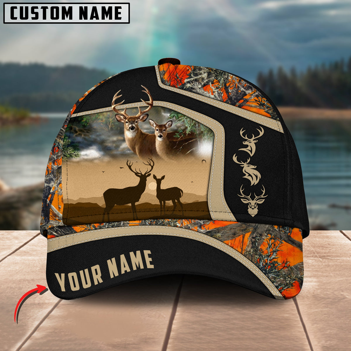 Blisscorners Premium Couple Deer Hunting Buck& Doe Collab Artist Classic Personalized Cap