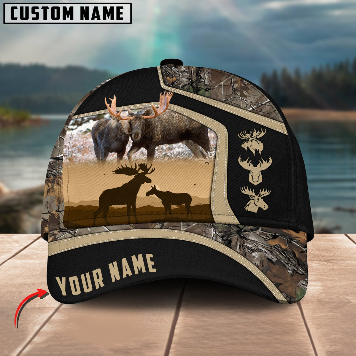 Blisscorners Premium Couple Moose Hunting Collab Artist Classic Personalized Cap
