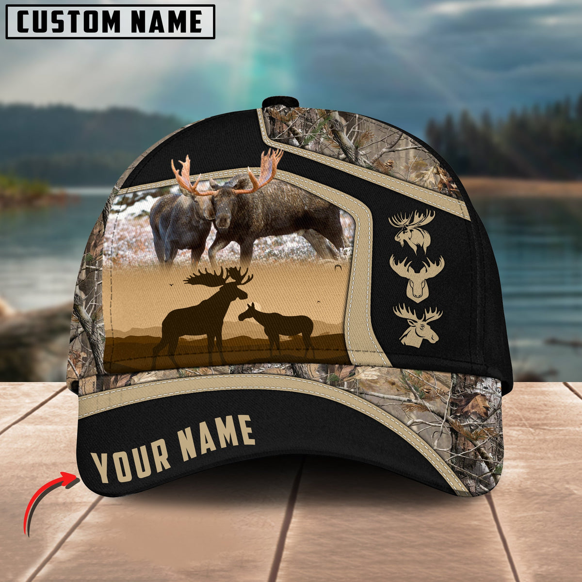 Blisscorners Premium Couple Moose Hunting Collab Artist Classic Personalized Cap