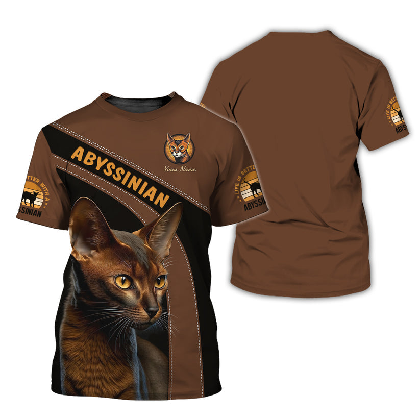 Blisscorners Personalized Abyssinian Cat Shirt - Embrace the Elegance of Abyssinian Felines