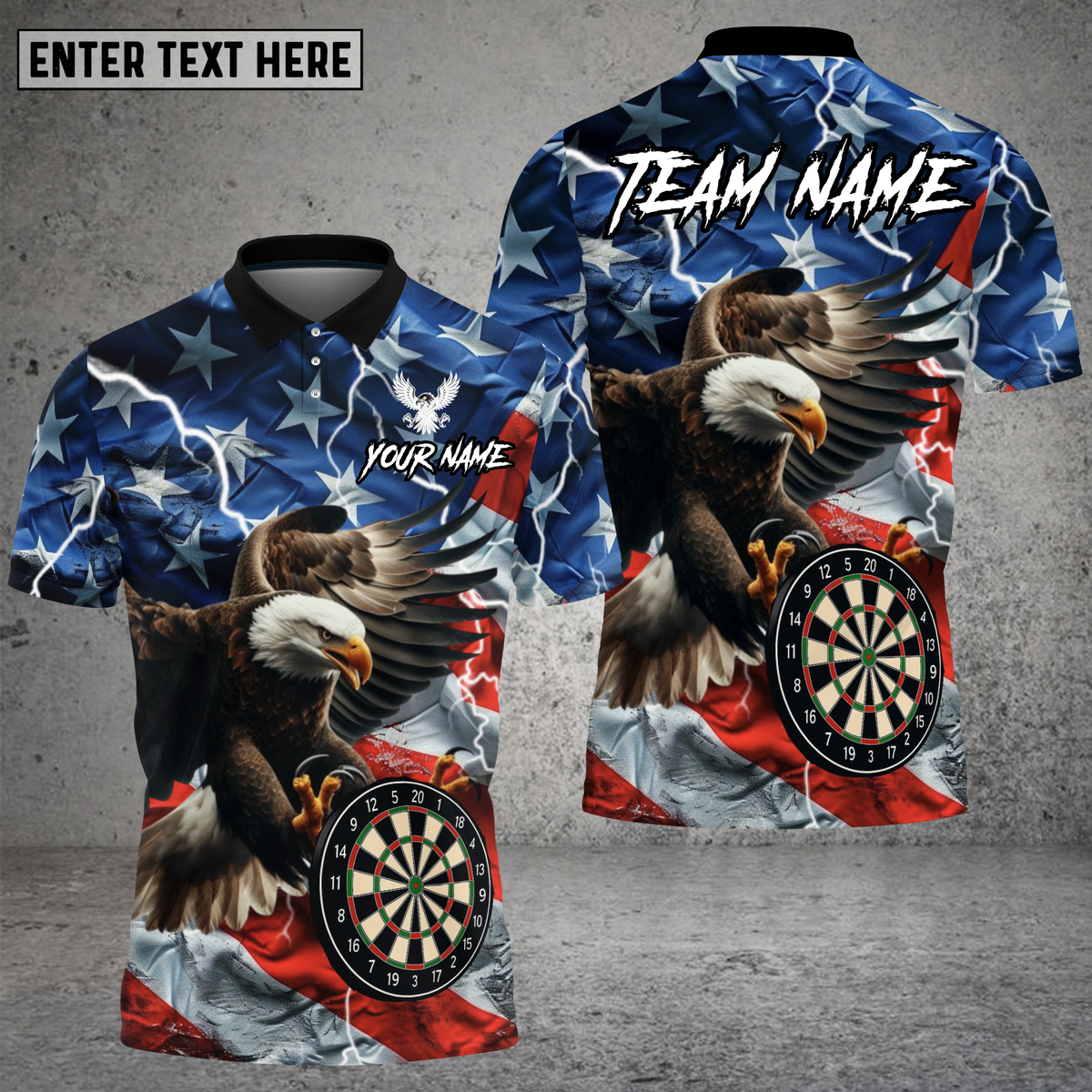 Blisscorners American Eagle Dartboard Flag Multioptions Personalized Name, Team Name Unisex 3D Shirt