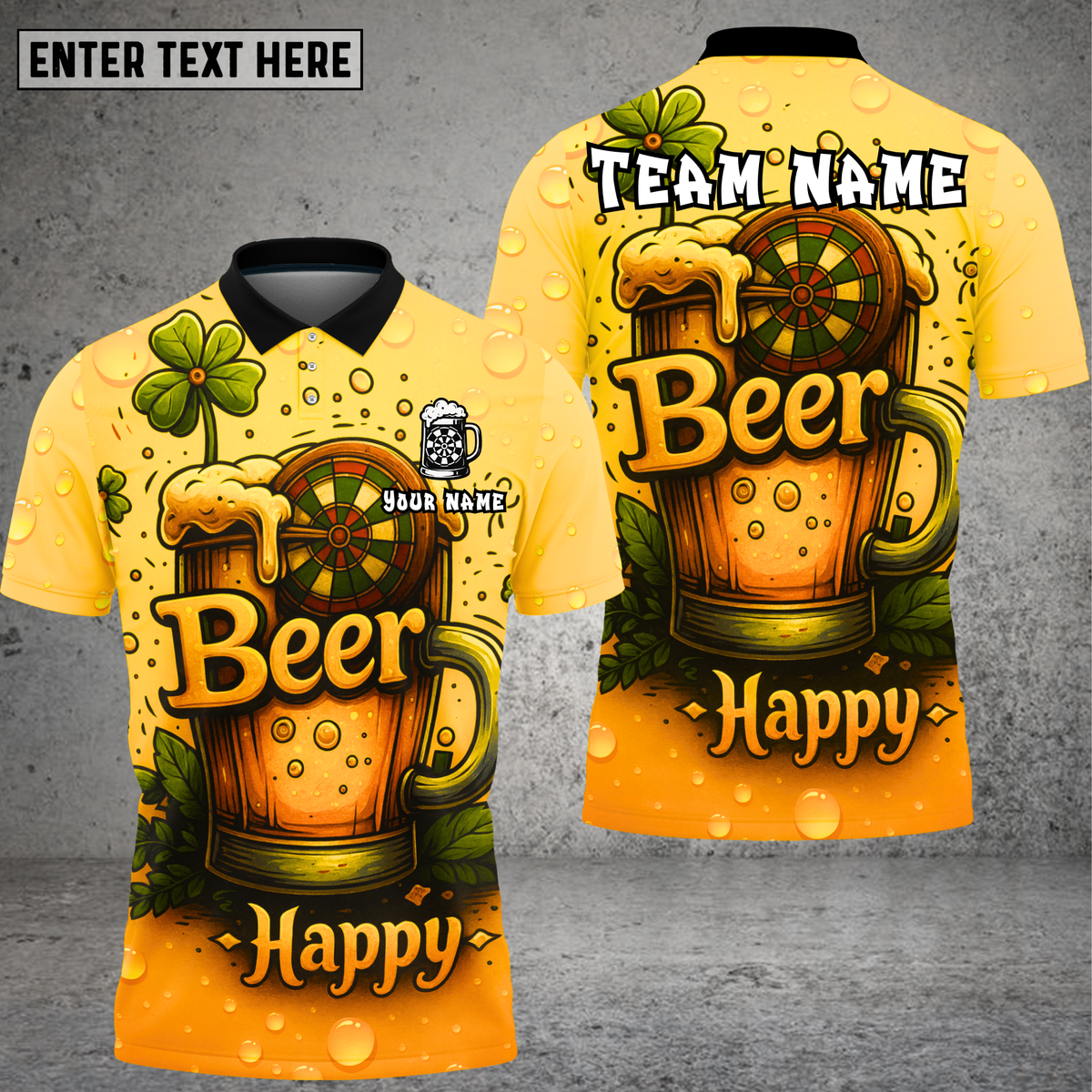 Blisscorners Beer Mug Dartboard Cheers Happy Multioptions Personalized Name, Team Name Unisex 3D Shirt (4 Colors)
