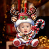 (Photo Inserted) Blisscorners Baby Reindeer Christmas - Personalized Custom Acrylic Ornament