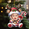 (Photo Inserted) Blisscorners Baby Reindeer Christmas - Personalized Custom Acrylic Ornament