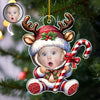 (Photo Inserted) Blisscorners Baby Reindeer Christmas - Personalized Custom Acrylic Ornament