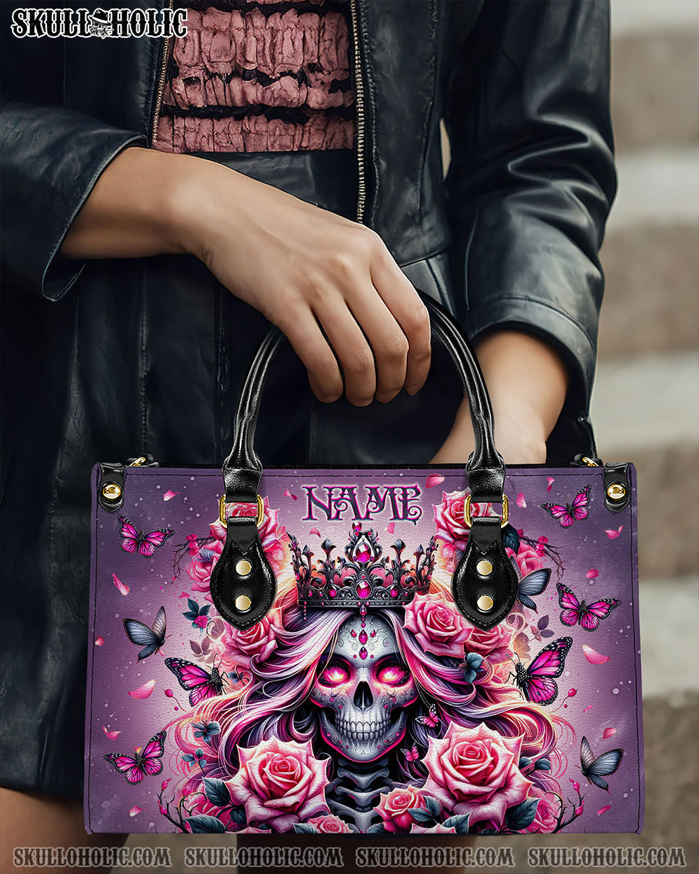 BLISSCORNERS SKULL QUEEN LEATHER HANDBAG