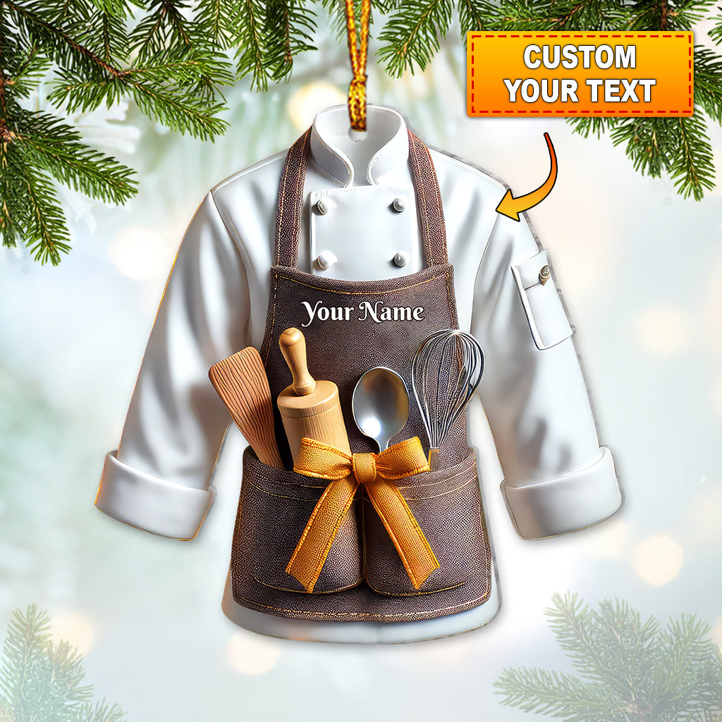 Blisscorners Custom Name Baker Ornament, Christmas Gift for Baker Lover2D Flat LM2111