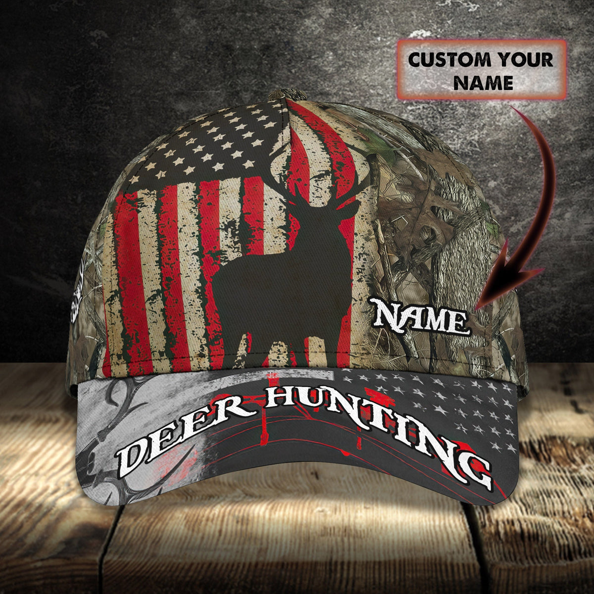 Blisscorners Deer Hunting America Classic Personalized Cap