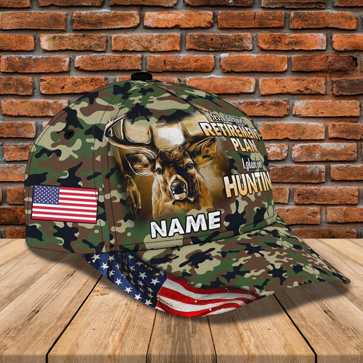 Blisscorners American Retirement Plan On Hunting Classic Personalized Cap