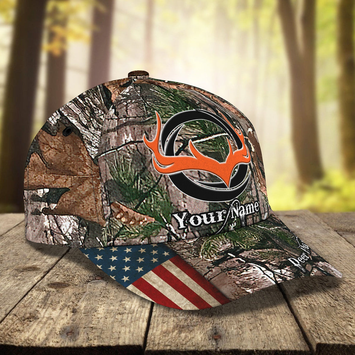 Blisscorners Deer Hunting America Classic Personalized Cap
