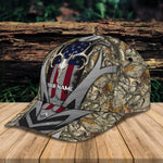 Blisscorners Deer Hunting Skull American Flag Personalized Cap
