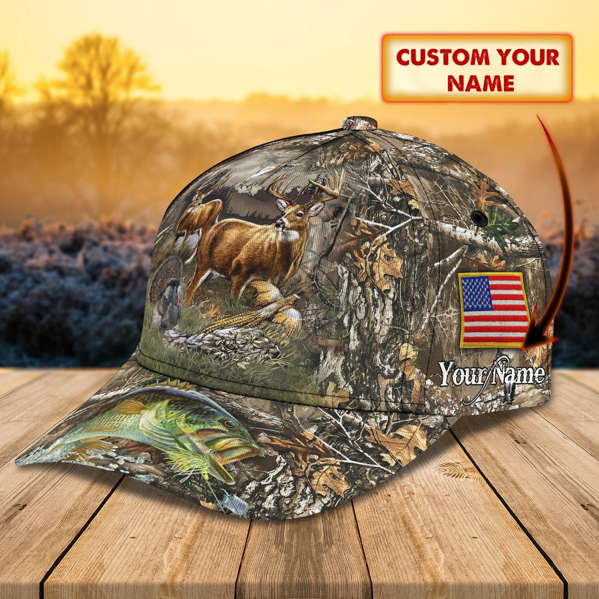 Blisscorners Deer Hunting Classic Personalized Cap