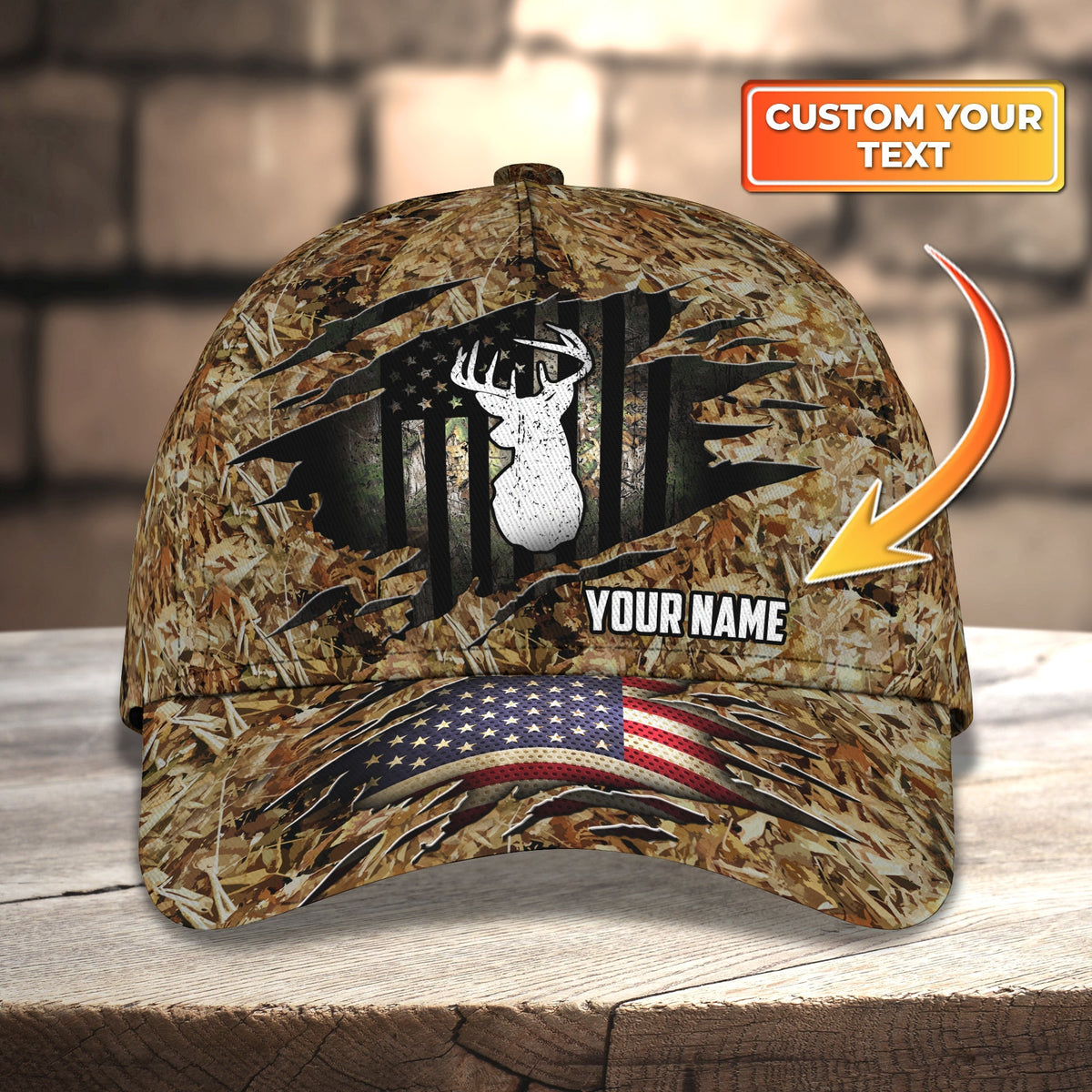 Blisscorners Deer Hunting American Camo Personalized Cap