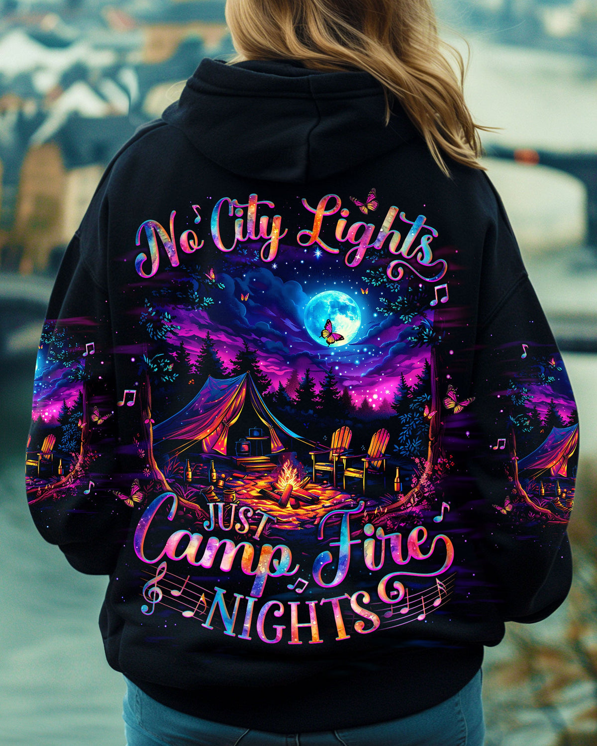 BLISSCORNERS NO CITY LIGHTS JUST CAMPFIRE NIGHTS ALL OVER PRINT
