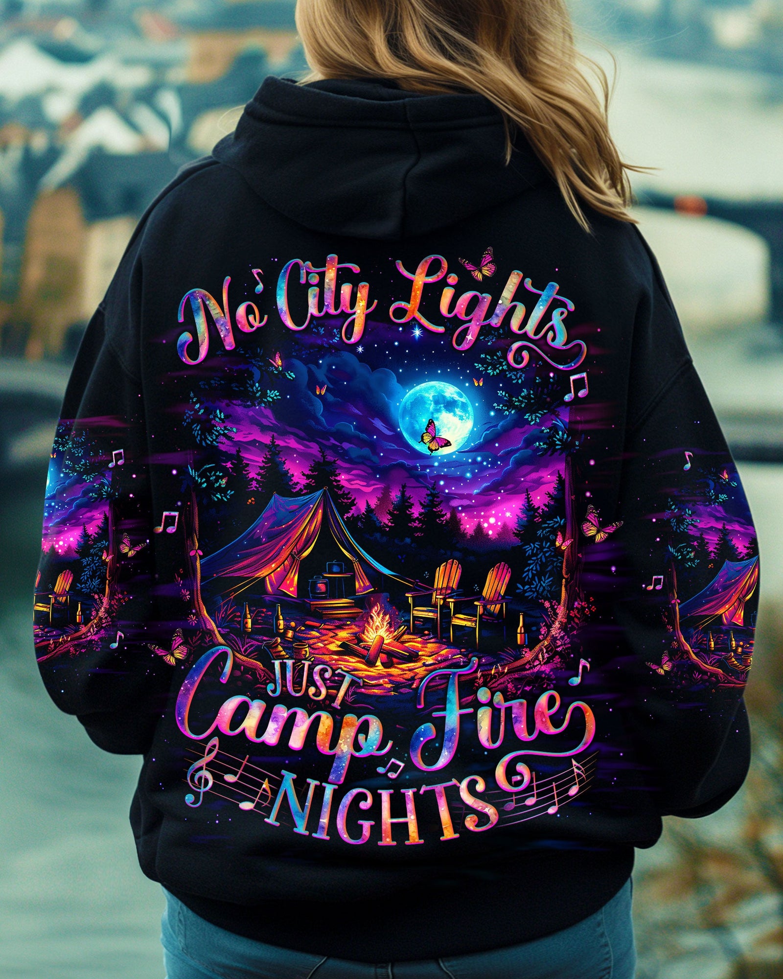 BLISSCORNERS NO CITY LIGHTS JUST CAMPFIRE NIGHTS ALL OVER PRINT