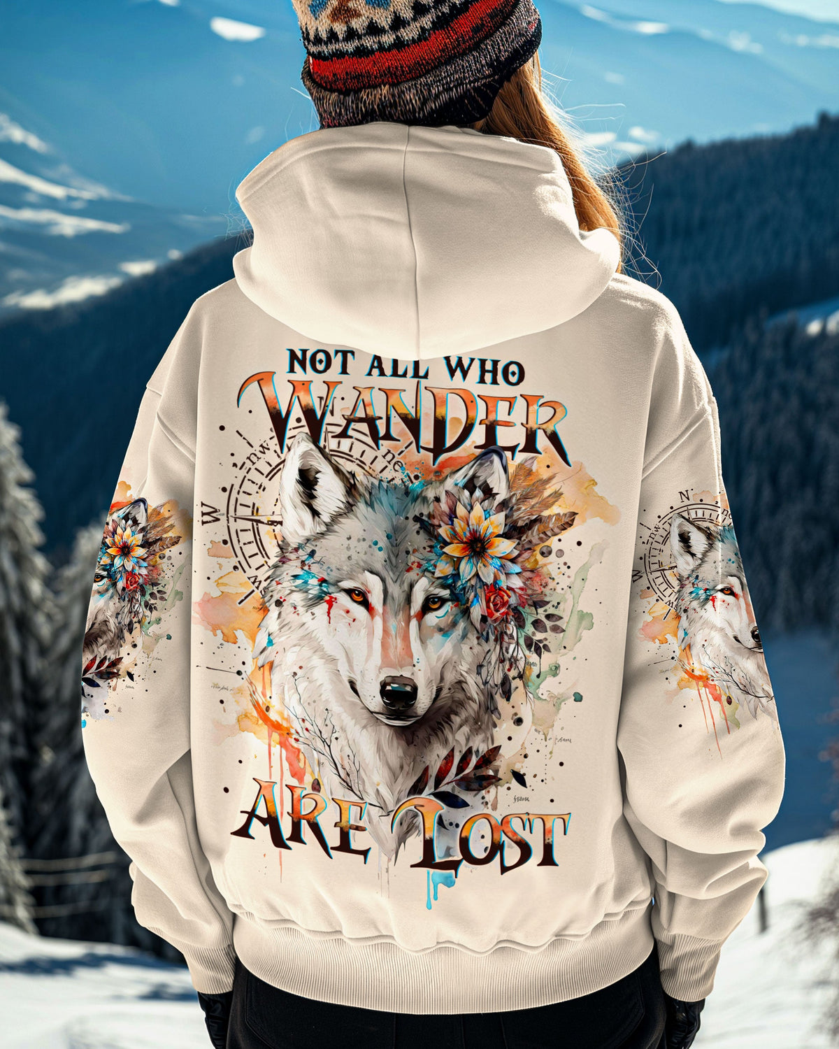 BLISSCORNERS NOT ALL WHO WANDER ARE LOST WOLF ALL OVER PRINT