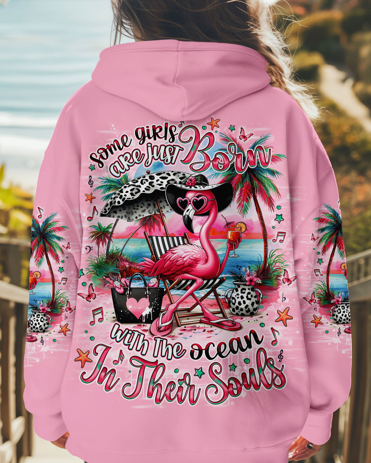 BLISSCORNERS SOME GIRLS ARE JUST BORN FLAMINGO ALL OVER PRINT
