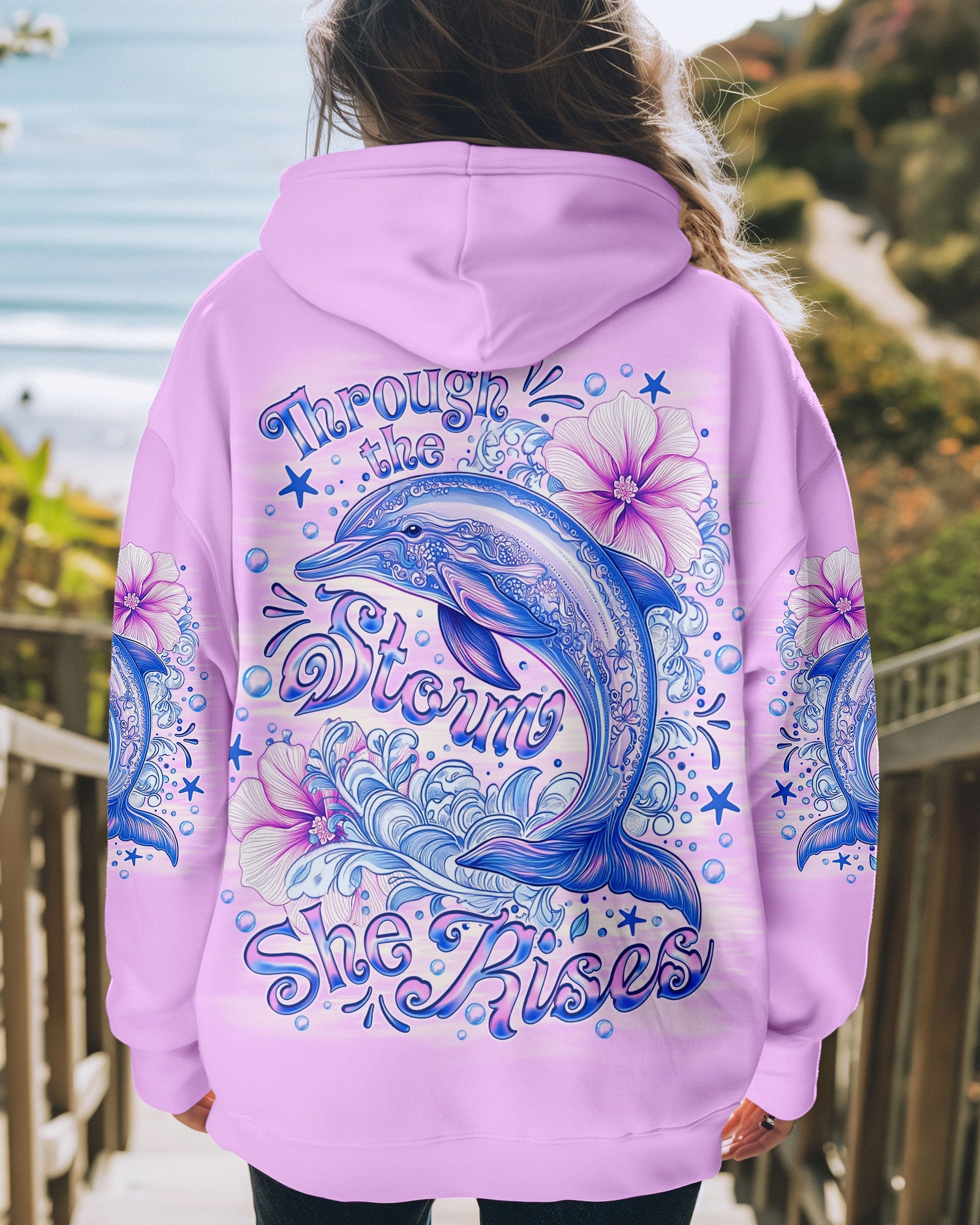 BLISSCORNERS THROUGH THE STORM DOLPHIN ALL OVER PRINT