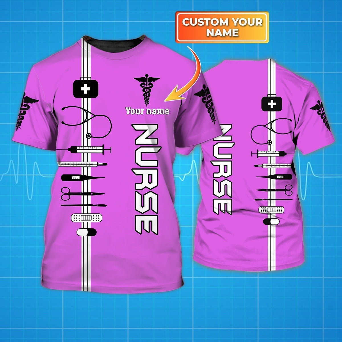Blisscorners Coolspod Custom 3D All Over Printed Beautiful Nurse Shirts Gift For A Nurse Pink Nurse Tee Shirts