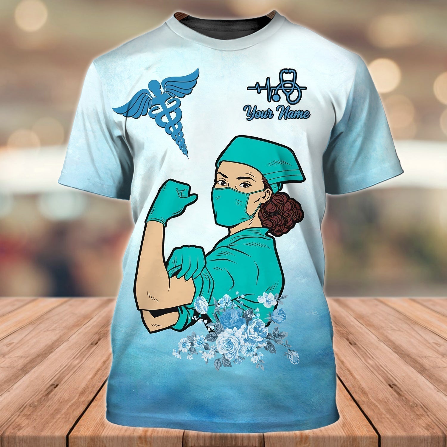 Blisscorners Personalized 3D Full Printed Nurse Shirts Strong Storm Nurse Shirt